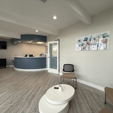 Modern dental office waiting room